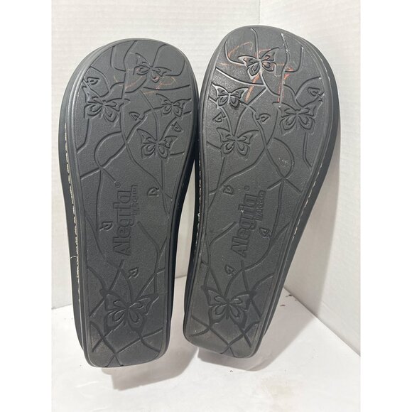 Alegria Womens Leather Mary Jane slip on Tuscany Leopard Gold Stripe Shoes sz 37 - Picture 5 of 7